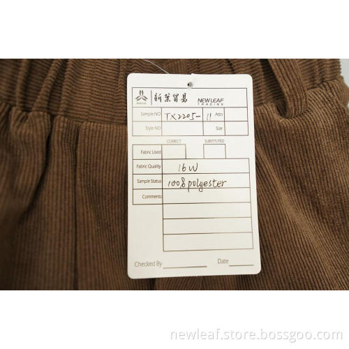 Kvinnors nya Brown Fleece Corduroy 16W raka byxor